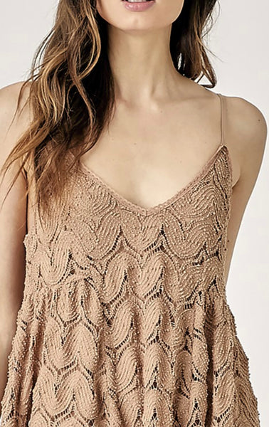 Taupe Crochet Dress