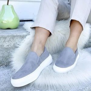 Grey Suede Slip On